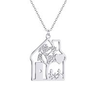 SDFXCDR Men's necklace women Family House Home Pendant Necklace for Woman Men Mother Kid Mom Father Dad Jewelry Love Gift