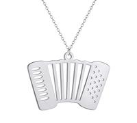 SDFXCDR Men's necklace women Flat Accordion Musical Instrument Pendant Necklace Women Jewelry Tone Plating Music Teacher Gift