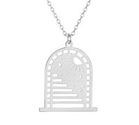 SDFXCDR Men's necklace women Gate to the Sky Necklace Star And Sun Lover Gift Necklace Minimalist Jewelry For Men and Women