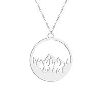 SDFXCDR Men's necklace women Hollow Out Mountain Pendant Necklace For Traveller Women Charm Statement Jewelry