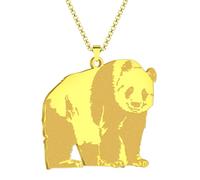 SDFXCDR Men's necklace women Laser carved exquisite and fashionable necklace Chinese giant panda pendant birthday commemorative gift