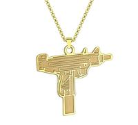 SDFXCDR Men's necklace women Laser Carved Exquisite Fashion Necklace Uzi Gun Street Gangster Necklace Birthday Commemorative Gift