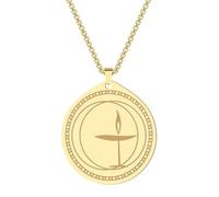 SDFXCDR Men's necklace women New Flaming Unitarian Chalice Universalist Necklace Jewelry Flame Necklace Pendant Women Men Bijoux