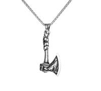 SDFXCDR Men's necklace women New Nordic Viking Talisman Wolf Head Axe with Celtic Axe Pendant, Men's Trendy Personalized Jewelry