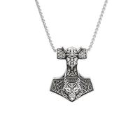 SDFXCDR Men's necklace women New Vintage Vikings Warrior With Wolf Pendant For Men Boys Nordic Hammer Necklace Amulet Jewelry Wholesale