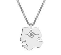 SDFXCDR Men's necklace women Rock Goth Human Face Pendant Necklace For Men Women Punk Vintage Jewelry Gift