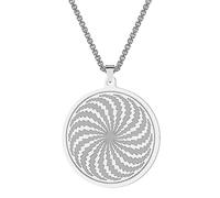 SDFXCDR Men's necklace women Stainless Steel Round The illusion of Charm Necklaces Hypnosis Amulet Lucky Protection Talisman Pendant Necklace
