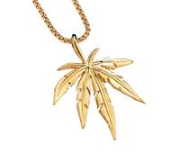 SDFXCDR Men's necklace women Weed Herb Charm Necklace for Women Men Maple Leaf Necklace Suspension Hip Hop Cha Pendant Jewelry Gift Wholesale Collares