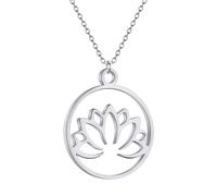 SDFXCDR Men's necklace women Yoga Lotus Flower Women Necklace Buddhist Mandala Minimalism Charm Healing Jewelry