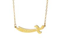 SDFXCDR men's necklace，Zulfikar Sword Pendant Necklaces Quran Carving Islamic Holy Sword Choker Muslim Amulet Jewelry