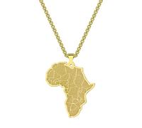 SDFXCDR men's necklaces Africa Map Pendant Necklace for Men Women African Country Map Charm Chain Punk Hip Hop Jewelry Gift thankyou teacher gifts