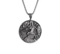 SDFXCDR men's necklaces Ancient Greek Goddess Athena Warrior Helmet Pendant Medal Necklace Suitable for Men and Women Fashion Trend Punk Jewelry thankyou teacher gifts