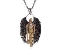 SDFXCDR men's necklaces Archangel Saint Gabriel Paladin Pendant Guardian Angel Wings Crystal Ball Necklace Men Women Sacrament Christian Amulet Jewelry thankyou teacher gifts