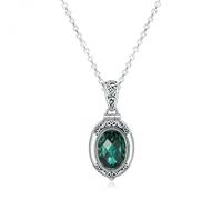 SDFXCDR men's necklaces Box Pendant Green/red Crystal Setting Openable Photo Box Necklace Vintage Memorial Jewelry Birthday Gift for Women thankyou teacher gifts