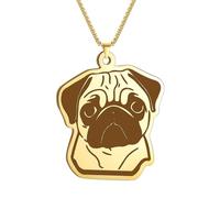 SDFXCDR men's necklaces Cartoon Pug Necklace Pendant Unique Jewelry Animal Charm Birthday Party Chain Choker for Men and Women thankyou teacher gifts