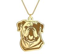 SDFXCDR men's necklaces Cute Metalware Crafts English Bulldog Animal Figurine Necklacefor Home DecorationJewelry Making Stainless thankyou teacher gifts
