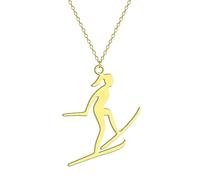 SDFXCDR men's necklaces Dainty Activ Girl Series Cross-Country Skiing Necklace for Women Girl Sports Enthusiasts Charm Neck Chain Collar thankyou teacher gifts