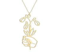 SDFXCDR men's necklaces Exquisite Art Line Lily of the Valley Women's Necklaces Chains Fashion Clavicle Choker Vintage Female Jewelry thankyou teacher gifts