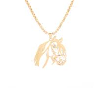 SDFXCDR men's necklaces Exquisite Horse Head Pendant Necklace for Men Women Fashion Statement Animal Zodiac Jewelry Keepsake Gift thankyou teacher gifts
