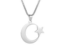 SDFXCDR men's necklaces Fashion Turkish Flag Star and Moon Pendant Necklace for Men and Women Fashion Faith Retro Jewelry Gifts thankyou teacher gifts