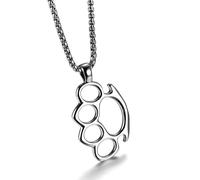 SDFXCDR men's necklaces Fighting Weapon Finger Tiger Pendant Necklace for Men Hip Hop Rock Fashion Party Jewelry thankyou teacher gifts