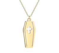 SDFXCDR men's necklaces Halloween Cross Coffin Charm Pendants Necklace For Women Men Chain Delicate Clavicle Choker Jewelry Party Gifts thankyou teacher gifts