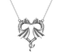 SDFXCDR men's necklaces Handmade Viking Dragon Pendant Necklace For Men Heart Symbol Of Love Vintage Jewelry Punk Necklace thankyou teacher gifts