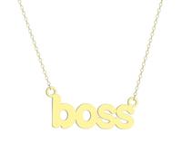 SDFXCDR men's necklaces Hollow Boss Pendant Necklace for Women Girls English Words Charm Neck Chain BFF Jewelry Gift thankyou teacher gifts