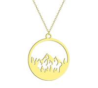 SDFXCDR men's necklaces Hollow Mountain Necklace for Women Girls Mountains Are Calling Disc Pendant Wanderlust Memorial Jewelry Collar thankyou teacher gifts