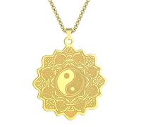 SDFXCDR men's necklaces Life Of Flower Mandala with Yin Yang Necklace Yin Yang Taoism Jewelry Friendship Necklace for Men Women thankyou teacher gifts