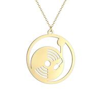SDFXCDR men's necklaces Music Song Theme Record Pendant Jewelry Gift For Music Lover Musical Jewelry Jazz Rock Band Necklace thankyou teacher gifts