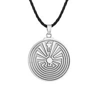 SDFXCDR men's necklaces Native American Symbol Of Life Necklace For Man In The Maze Labyrinth Pendant Necklace Spiritual Protection Jewelry thankyou teacher gifts