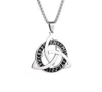 SDFXCDR men's necklaces Nordic Rune Pendant Necklace Men Women Irish Celtic Trinity Knot Lucky Amulet Jewelry thankyou teacher gifts