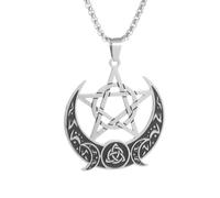 SDFXCDR men's necklaces Pentagram Moon Celtic Knot Pendant Necklace Women's Fashion Lucky Amulet Jewelry thankyou teacher gifts