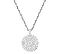 SDFXCDR men's necklaces Pewter Wheel of Hecate Goddess Symbol Pendant Necklace Hekate's Magic Strophalos Necklace Necromancy Wheel Symbol Chain thankyou teacher gifts