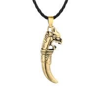 SDFXCDR men's necklaces Punk Fashion Brave Men Wolf Tooth Spike Pendant Necklaces Men Personality Male Amulet Necklace Jewelry for Friends Gift thankyou teacher gifts