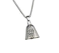 SDFXCDR men's necklaces Punk Skull Middle Finger Bell Pendant Friendly Gesture Necklace Mens Biker Rock Party Lucky Exorcist Jewelry thankyou teacher gifts