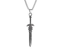 SDFXCDR men's necklaces Retro Fashion Personalized Skull Holy Sword Pendant Necklace for Men and Women Hip Hop Street Jewelry Accessories thankyou teacher gifts