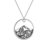 SDFXCDR men's necklaces Retro Fujiyama Mountains of the World Pendant Necklace for Women Girls Charm Neck Chain Jewelry Gift thankyou teacher gifts