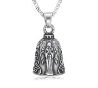 SDFXCDR men's necklaces Retro Punk Goddess Angel Wings Bell Pendant Motorcycle Ride Rock Exhibition Party Jewelry Accessories Amulet Necklace thankyou teacher gifts