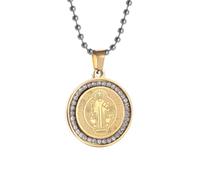 SDFXCDR men's necklaces Saint Benedict Cross Medal Pendant Christian San Benito Necklace Men Women Prayer Faith Amulet Jewelry thankyou teacher gifts