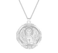 SDFXCDR men's necklaces Saint Michael Medallion Necklace For Women Men Corss Sword Archangel Wings Jewelry Necklaces Pendants thankyou teacher gifts