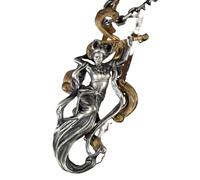 SDFXCDR men's necklaces Silver-Plated Chinese Mythology Fairy Tale Character Goddess Handmade Pendant Flying Fairy Necklace Male Female Amulet Jewelry thankyou teacher gifts