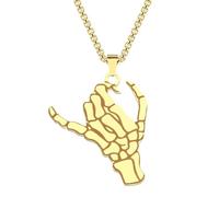 SDFXCDR men's necklaces Skeleton Pinky Swear Pendant Necklace for Women Men Stoic Skull Charm Chain Couples Matching Jewelry thankyou teacher gifts