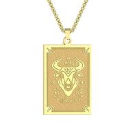 SDFXCDR men's necklaces Taurus Pendant Necklace Zodiac Necklace Twelve Constellations for Men and Women thankyou teacher gifts