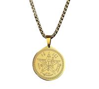 SDFXCDR men's necklaces Tetragrammaton Pentagram Pendant Necklace for Men Women Magical Pentacle Wicca Amulet Choker Talisman Jewelry thankyou teacher gifts