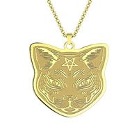 SDFXCDR men's necklaces Viking Cat Pentagram Pendant Necklace For Women Girls Cute Animal Pet Lover Lovely Necklace thankyou teacher gifts