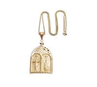 SDFXCDR men's necklaces Vintage Cross Catholic Portrait Medal Necklace Men Women Lucky Christian Amulet Jewelry thankyou teacher gifts