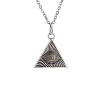 SDFXCDR men's necklaces Vintage Masonic Illuminati Necklace Triangle Eye Pendant for Men God's Eye Fashion Lucky Amulet Jewelry thankyou teacher gifts
