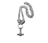 SDFXCDR men's necklaces Vintage Nordic Celtic Wolf Head Necklace Heavy Byzantine Chain Pendant Men 's Amulet Jewelry Gift thankyou teacher gifts